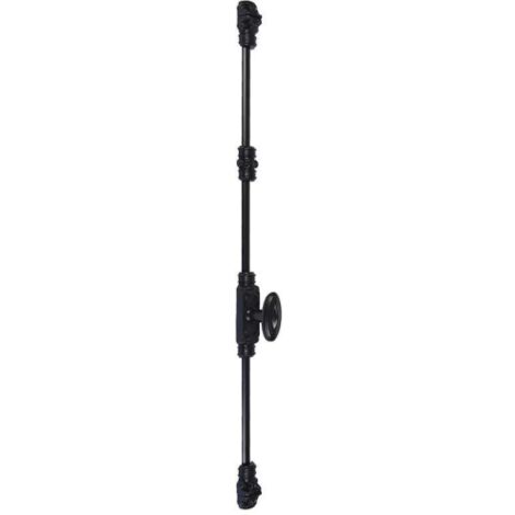 Fausse crémone à bouton rustique N°5 – Fonte grise EN GJL200 pour fenêtres bois, PVC, aluminium – Mécanisme de verrouillage avec gâches – Fonderie Rollinger