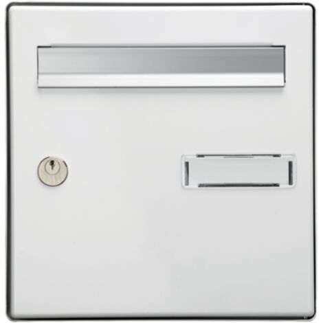 Decayeux – Façade de boîte aux lettres à sceller – Tôle d'acier électrozinguée laquée blanche – Dimensions L 300 mm x H 305 mm – Fermeture PTT sécurisée (1/6)