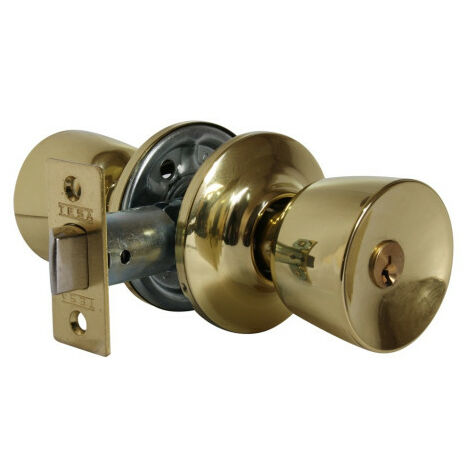Tesa – Serrure tubulaire à clé – axe 70mm – laiton poli – usage intensif – mécanisme à fouillot carré 8mm – pour porte 33 à 52mm