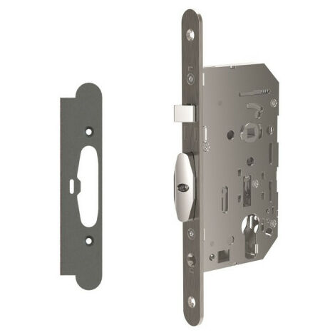 Serrure automatique d'urgence à larder 1 point D466 avec gâche réduite clé I axe 50 mm - VACHETTE (1/2)