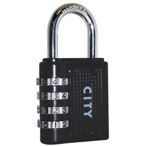 Cadenas à combinaison 4 molettes ISEO 44/40 - ISEO Noir                                                                  Noir