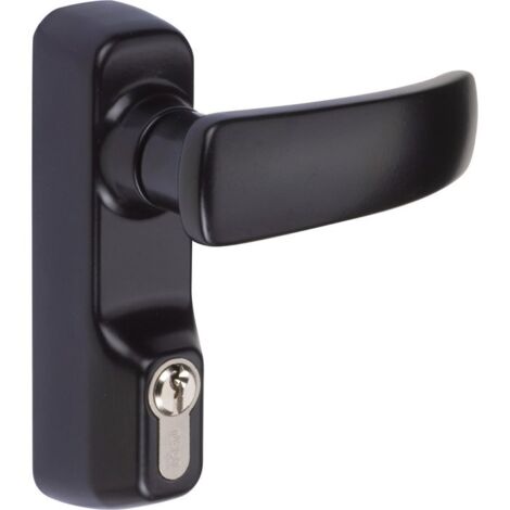 Module béquille et cylindre noir anti-vandalisme pour portes antipaniques – Compatible avec barre coupe-feu – 94011005T