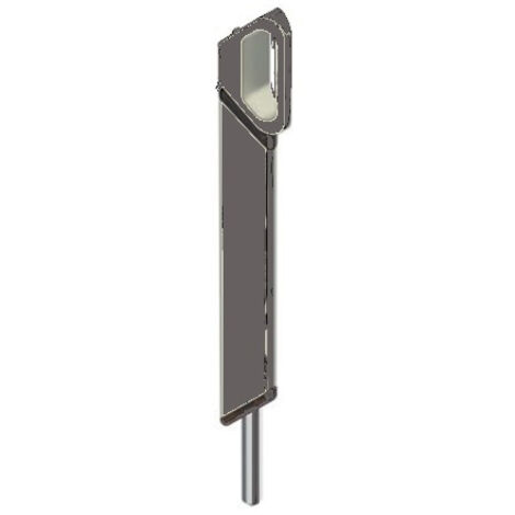 Verrou en applique 300 mm pour portes en aluminium, bois et PVC – Aluminium extrudé – Finition Ral 9006 Gris – 2403009006