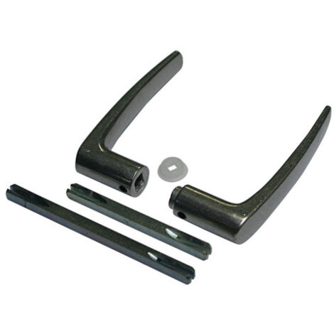 Duval – Béquille double alu 1 porte avec fourreau carré 6x100 et 7x100 – Installation facile – Compatible portes jusqu'à 70mm – 3601232612