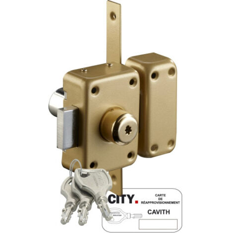 Verrou à double entrée A2P – Dimensions 97 mm x 67 mm – Protection anti-perçage – Livré avec 3 clés difficiles à reproduire