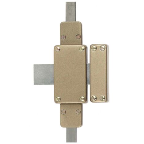 JPM – Serrure multipoint en applique 5 points – Compatible serrures 3 points KESO, SURF, VEGA – Finition bronze époxy – Hauteur de porte max 2m
