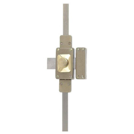 JPM – Verrou multipoint 3 points à bouton 45mm – Finition époxy bronze – 3 clés – Cylindre à boutons et double entrée – Sens droite - 502000-13-1A