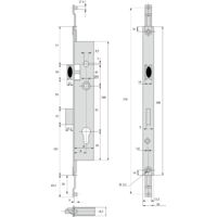 Assa Abloy – Serrure multipoint encastrée 3 points – Entraxe 92mm – Pêne dormant nickelé – Têtière acier inox 304L – Tringles plates