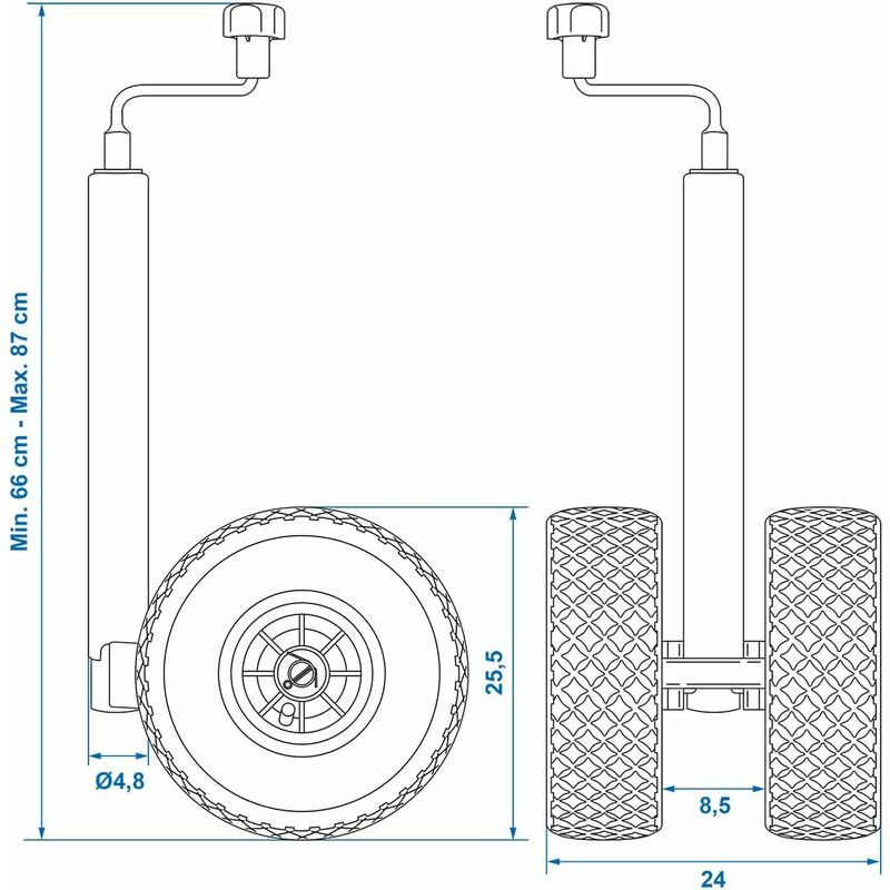 SPOTLIGHT - Chambre à air pour roue jockey gonflable 48mm 924937