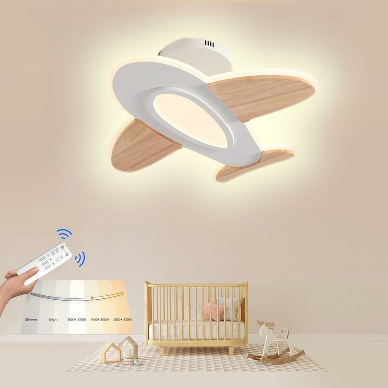 Lampe Pour Enfants LED Plafonnier Créatif Dessin Animé Avion Chambre Des  Lampe De Plafond Dimmable Lustre Éclairage Moderne Garçons Filles D'enfants
