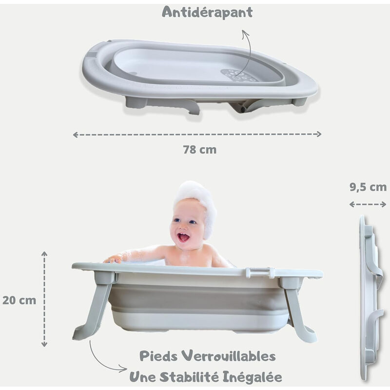 Baignoire bebe XL avec Siège et Visière de Bain - baignoire
