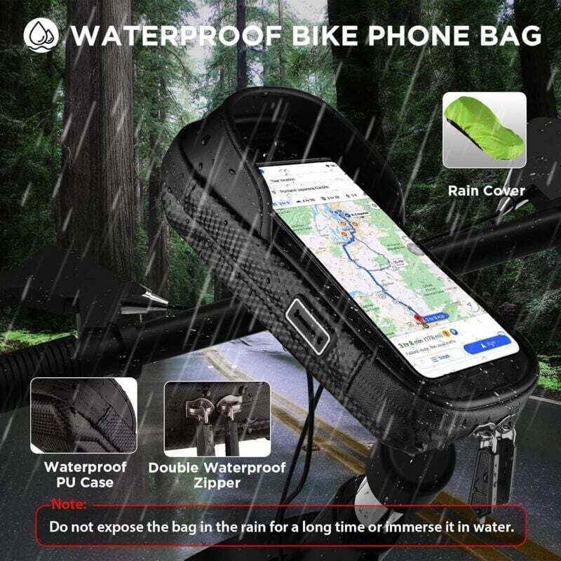 Sac De Guidon Vélo En Tissu Oxford – 28 Cm – Imperméable – Grande Capacité Pour Téléphone, Portefeuille – Pour Scooter, Moto, Vélo Électrique