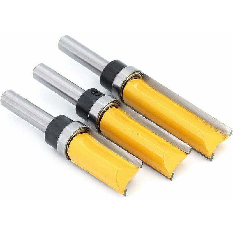 Fraise à Affleurer 8mm Pour Bois - Diamètre Coupe 19.05mm, Hauteur 8mm - Alliage Revêtu Téflon