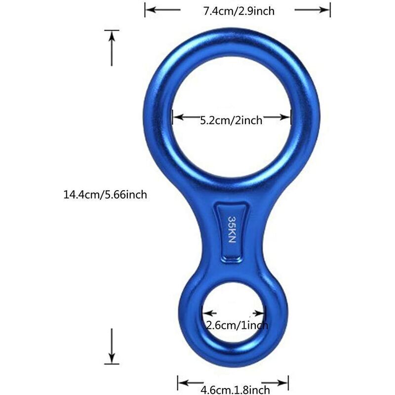 Descendeur Figure 8 SOB - 40KN, Alliage Aluminium, Pour Corde 8-13mm