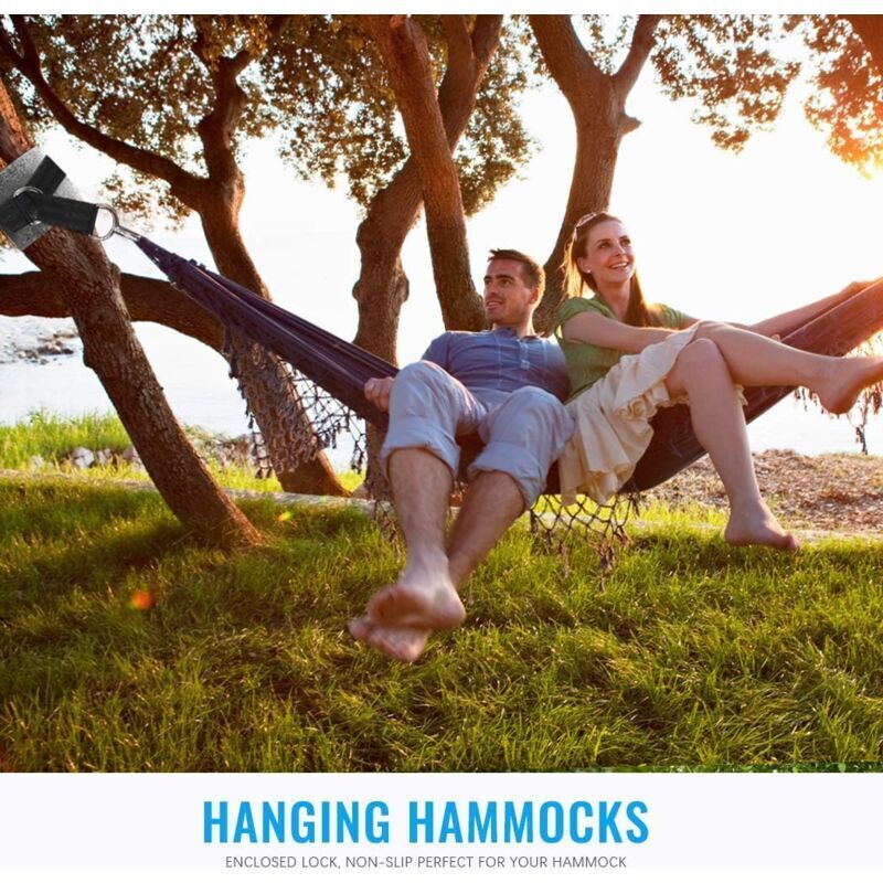 Sangle Hamac Avec Mousquetons - Support 200kg Pour Hamac Et Balançoire Extérieure