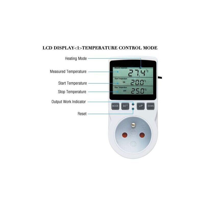 Régulateur Température & Humidité 230V Avec Sonde – Thermostat Hygrostat Numérique | Pour Serre, Aquarium, Culture Champignons