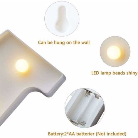 Numéros de LED lumineux 0 1 2 3 4 5 6 7 8 9 - Lumières de décoration pour fête.
