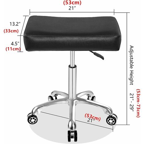 TABOURET A ROULETTE NOIR TATOUAGE