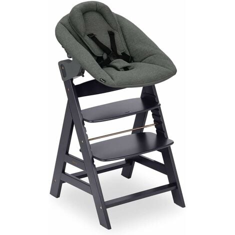 Newborn Set Chaise Haute Bébé, Evolutive dès Naissance avec Transat Nouveau  Né, Réglable en Hauteur - Dark Grey