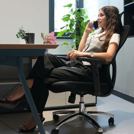 Iwmh chaise de bureau avec coussin en tissu, chaise de coiffeuse pivotante,  chaise d'ordinateur sans accoudoirs à hauteur réglablepour bureau, chambre  - Conforama