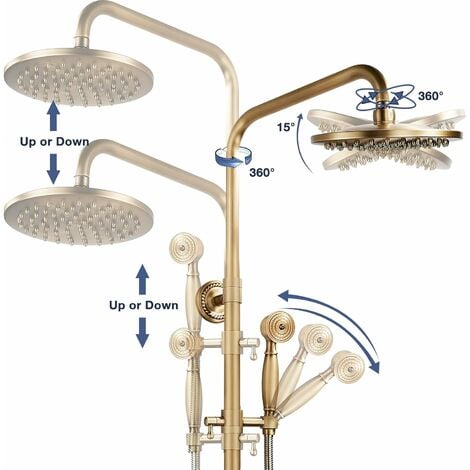 Colonne de douche encastrable retro laiton, SIENNA