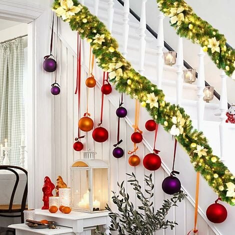 Décoration de Noël, 270 cm Guirlande Sapin Artificiel Guirlande de Noel  Deco, intérieur et extérieur Decorative