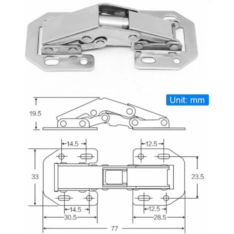 Charnières à Fermeture, Charniere Porte Placard 90 Degré Charniere Invisible Meuble pour Porte Armoire Placard de Cuisine 77mm，Starlight，2pcs
