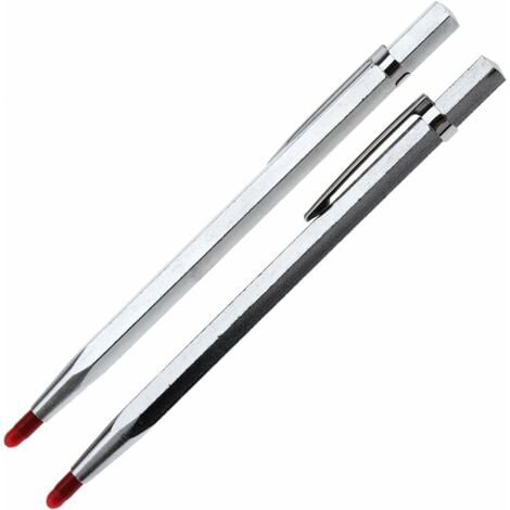 2 pcs en carbure de tungstène Point Pointe de traçage stylos ingénieur Détails Pointe à Tracer Craft Outil 142mm
