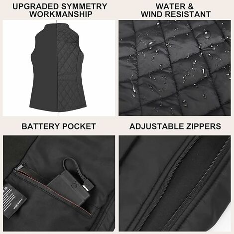 Gilet chauffant, veste chauffante homme femme, doudoune avec 12000mAh  batterie incluse, Polaire blouson, USB Électrique manteau avec 3 Niveau de  chauffant, 6 zones chauffante, Hiver extérieur Vêtement : :  Mode