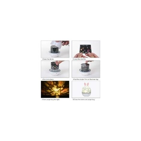 Projecteur d'étoiles,360°Rotation Musicale Veilleuse + Minuterie + Télécommande + 6 Couleurs, LED Veilleuse Ciel Etoilé Bébé pour Anniversaire, Noël ,Veilleuse Enfant Lampe Etoile Projecteur