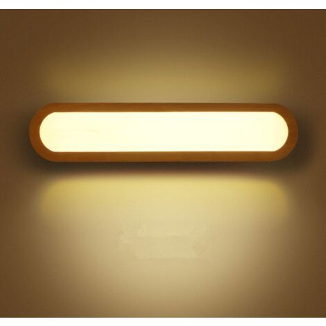 Applique murale LED,Applique murale chambre　Applique Murale LED Interieur, Lampe Murale Bois Dimmable LED, Pour chambre salon bureau couloir escalier salle de bain(45CM)