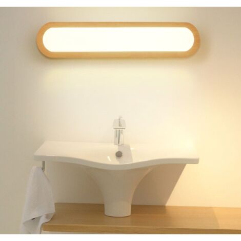 Applique murale LED,Applique murale chambre　Applique Murale LED Interieur, Lampe Murale Bois Dimmable LED, Pour chambre salon bureau couloir escalier salle de bain(45CM)