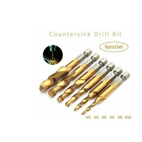 Uxcell Ensemble De Tarauds Métriques Et Forets, 2 Tarauds Filetés M5 X 0,8 Et 2 Forets Hélicoïdaux De 4,2 Mm, Jaune Torréfié M35 HSS-CO Outils De Taraudage à Vis