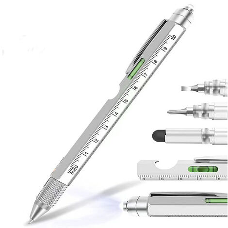 Stylo Multifonction 9 En 1 Vinabo - Cadeau Homme Original, Outils Intégrés, Aluminium