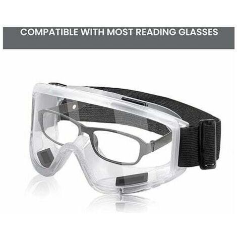 3 Lunettes De Protection Anti-buée – Ajustables, Légères – Pour Sport, Travail, Chimie – Couleur Noir, Bleu, Rouge