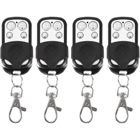 Télécommande 433MHz pour portail, télécommande porte-clés, 4 pièces 4 boutons clonage universel télécommande sans fil porte-clés 433 MHz pour porte de garage de voiture, porte de toit