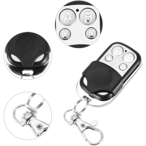Télécommande 433MHz pour portail, télécommande porte-clés, 4 pièces 4 boutons clonage universel télécommande sans fil porte-clés 433 MHz pour porte de garage de voiture, porte de toit