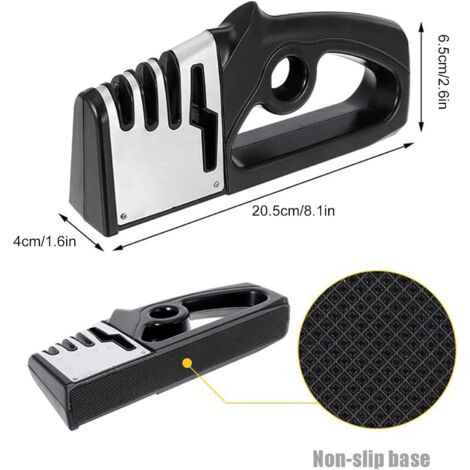 Aiguiseur Couteaux 4 En 1 Professionnel - Diamant, Tungstène, Céramique Pour Affûtage Et Polissage