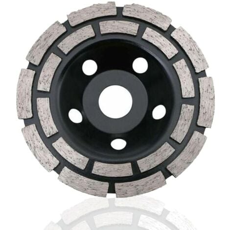 CHOYCLIT Disque Diamant, Diamant à Meuler Béton 125 x 22,2 mm Double Rangée, Meule Diamantée Universelle pour Poncer Béton, Pierre, Granit Chape, Maçonnerie, Usage Universel