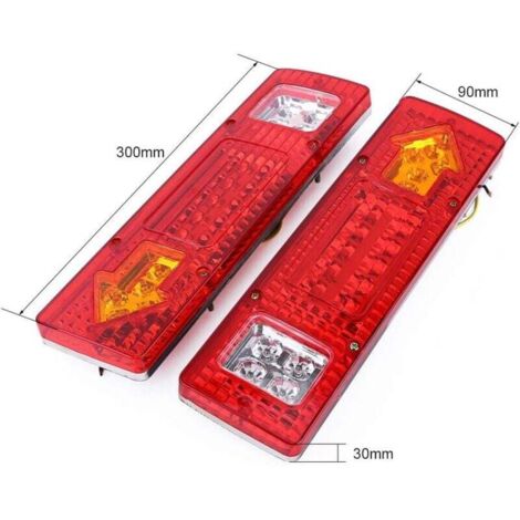 CHOYCLIT Éclairage et réflecteurs pour remorque,kit Feux Remorque Led, Lot de 2 feux arrière 19 LED pour voiture, camion, remorque, van - Étanche 12 V
