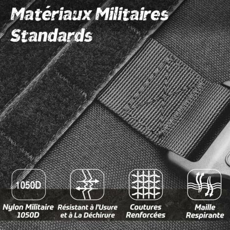 CHOYCLIT Harnais pour chien,Harnais Tactiques pour Chien M Noir, Gilets à Anneaux pour Chiens de Travail Militaires d’Entraînement sans Tension