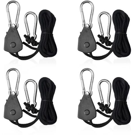 Lot De 6 Tendeurs Corde à Cliquet - 5 M, Réfléchissant, Crochet Réglable, Pour Tente, Bâche, Camping