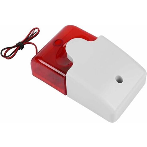 CHOYCLIT Sirène d'alarme,2PCS Sirène stroboscopique filaire DC 12V alarme sonore lumière rouge sirène sonore système d'alarme de sécurité à domicile
