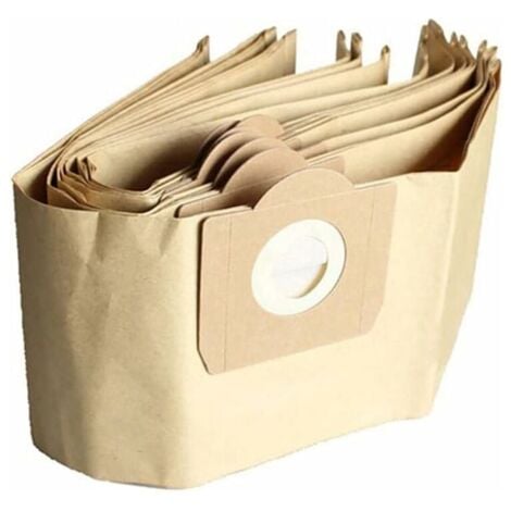 CHOYCLIT Sac pour aspirateur,Sac Aspirateur Karcher WD3, Lot de 5 Sacs droits Aspirateur pour Karcher WD3, WD 3 Premium, WD3200, WD3500P, A2204, A2204, A2534, SE4001