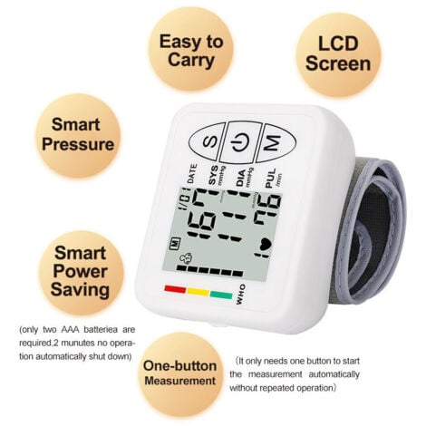 CHOYCLIT Tensiomètre électronique professionnel pour bras supérieur, tensiomètre intelligent et précis, détection automatique de l'hypertension, de l'arythmie, du pouls, brassard réglable, blanc