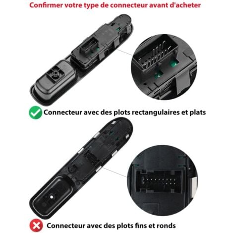CHOYCLIT Levé Vitre 207 Avant Gauche Vitre Électrique Interrupteur 6554.QC, Interrupteur de Lève Vitre 207 Commande Vitre 207 pour Peugeot 207 Citroen c3