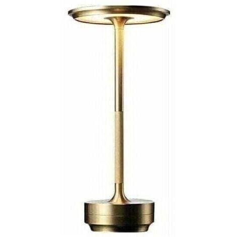 CHOYCLIT Lampe de table sans fil – Alimentée par batterie rechargeable, lampe de chevet portable – Avec commande tactile, intensité variable – Pour dîner/salle à manger/chambre/camping – Doré