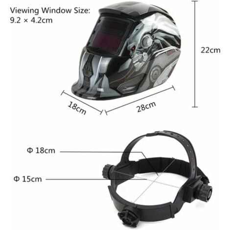 CHOYCLIT Casque de soudage automatique   Casque de soudage avec 2 lentilles et 2 capteurs de filtre assombrissant réglables DIN9 13 pour le soudage ARC MIG TIG MAG [Classe énergétique A+++]