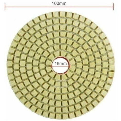CHOYCLIT Lot de 10 tampons de polissage diamant humide/sec pour polir la pierre Accessoires de polissage de pierre Disque de meulage + 1 tampon de support pour granit marbre, céramique, béton,GU.B/bo