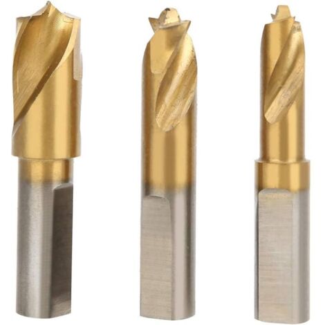 QUARKZMAN Foret De Centrage Brad Point De 9,5 Mm (3/8") De Diamètre Avec Tige Droite Foret Hélicoïdal Métrique Brad Point Pour Menuisier, Travail Du Bois, Plastique, Caoutchouc, Doré
